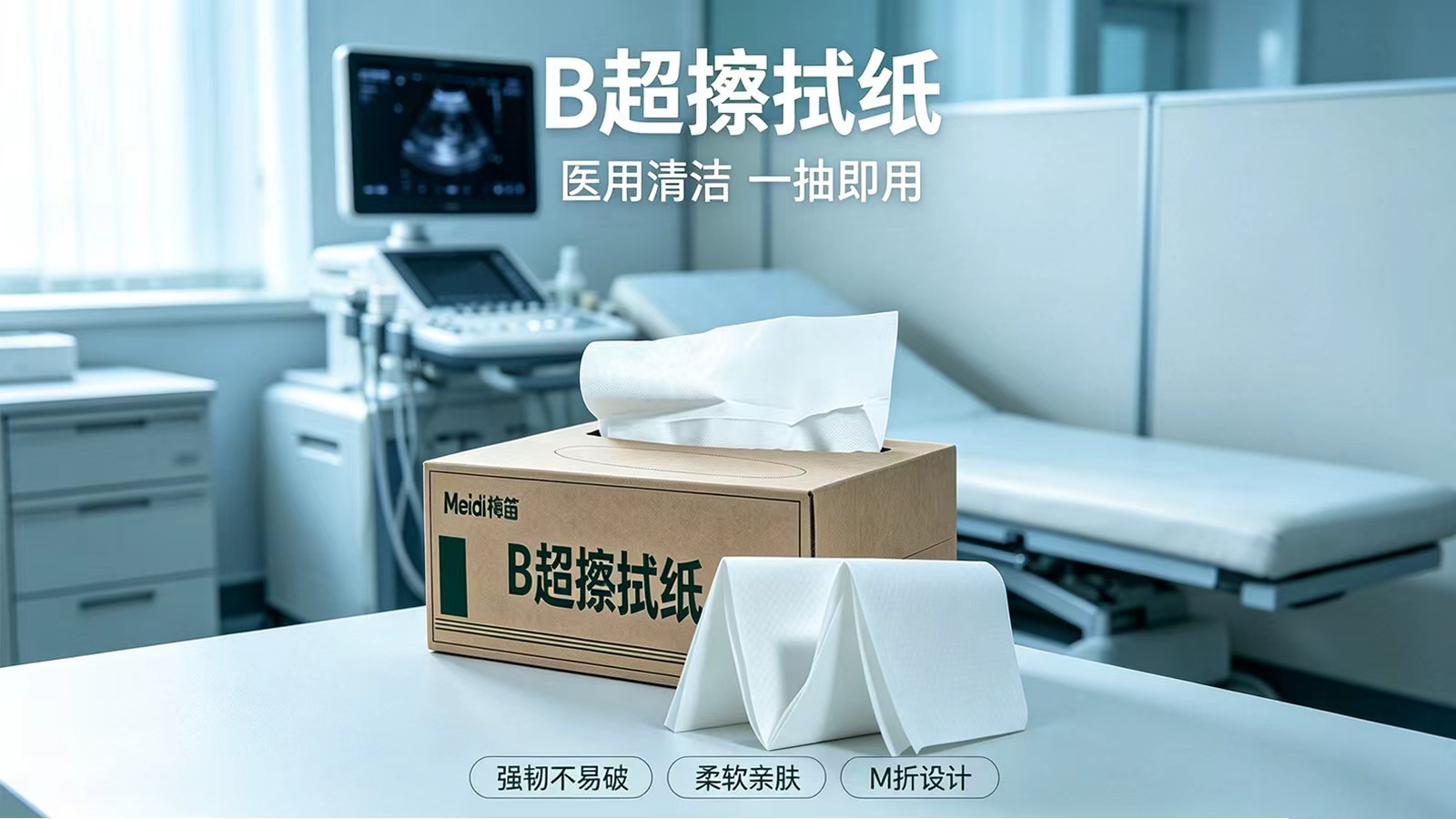梅笛医疗推出箱装W折B超擦拭纸：取用零接触，一纸解决超声科清洁痛点